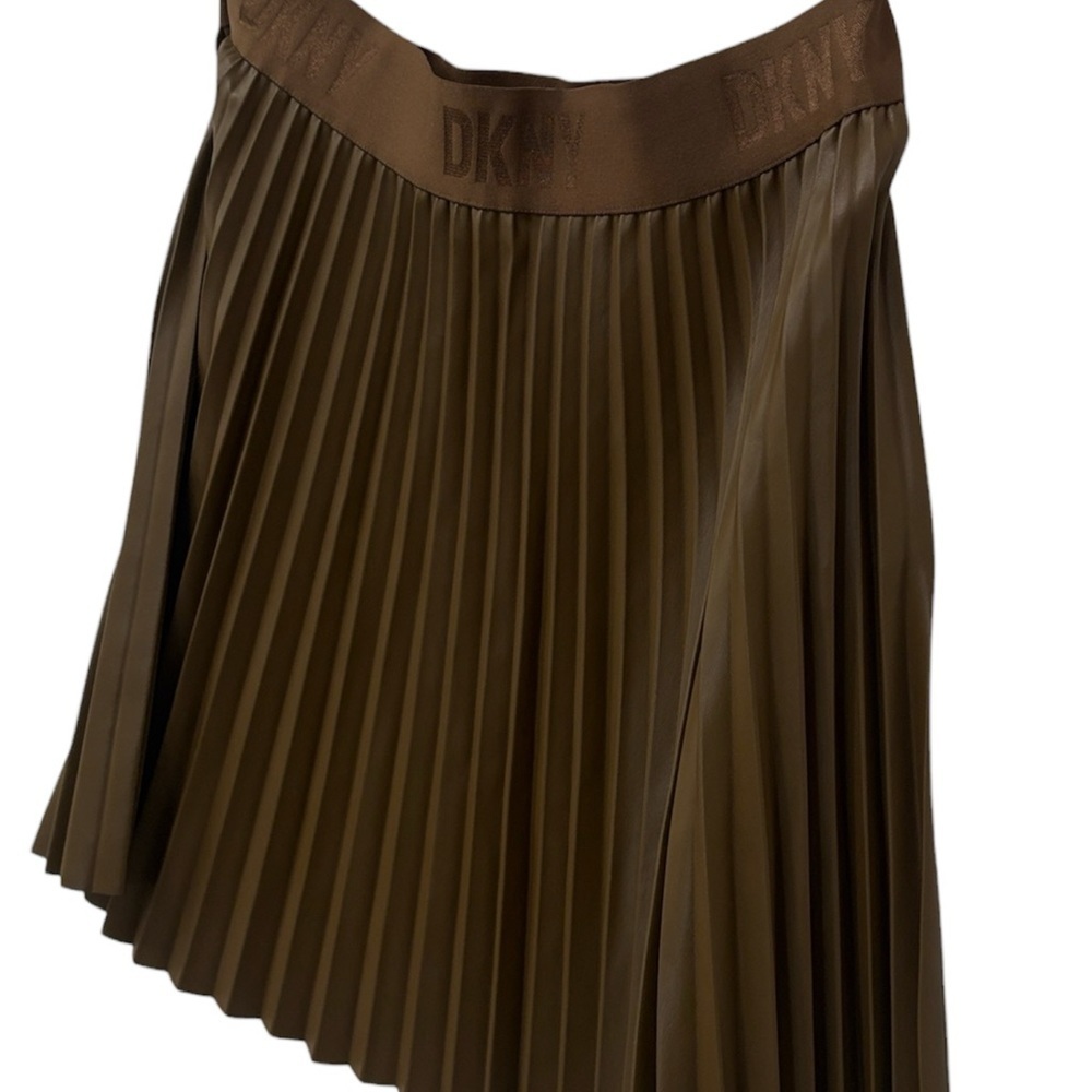 DKNY Chocolate Brown A-Line Pleated Skirt - Picture 1 of 6